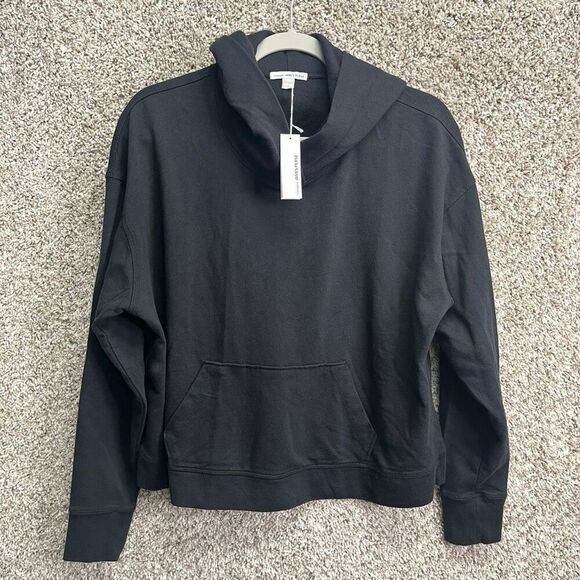 Standard James Perse Hoodie Womens Medium Black 100% Cotton Relaxed Pullover NWT